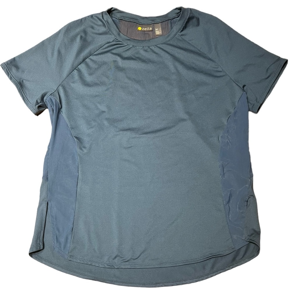 Zella Navy Workout TShirt with Mesh Details Size M